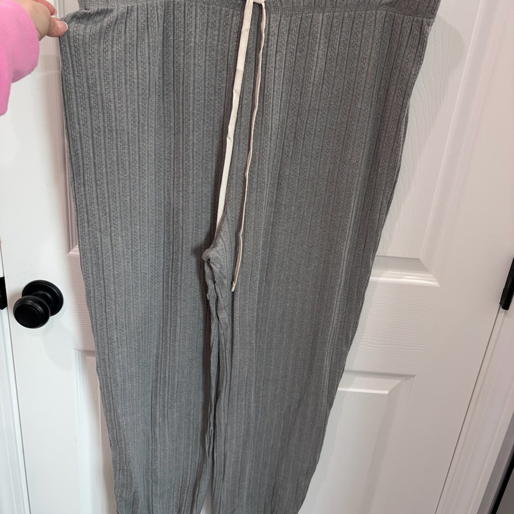 Blu Pepper Men's Ribbed Drawstring Joggers in Gray